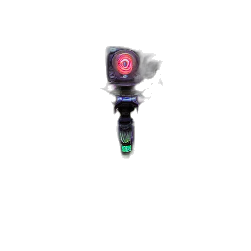 robot, staff, weapon, bottle, 3d render, pixel art, concept art, vaporwave transparent PNG cut-out