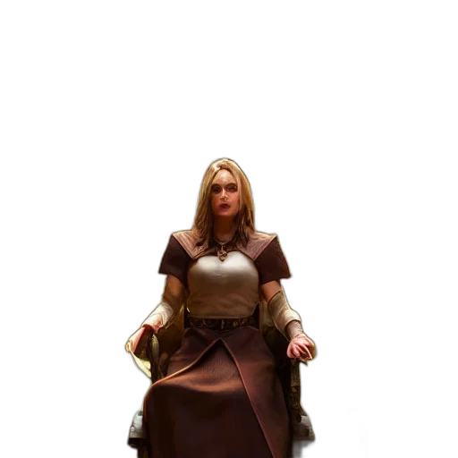 dress, staff, sword, crown transparent PNG cut-out