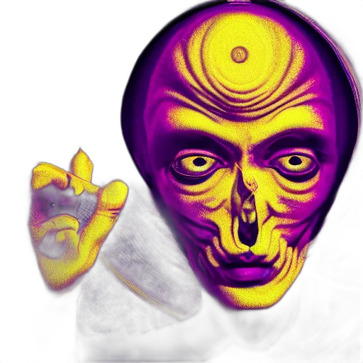 mask, face, creature, staff, concept art, vaporwave, pixel art, fantasy art transparent PNG cut-out