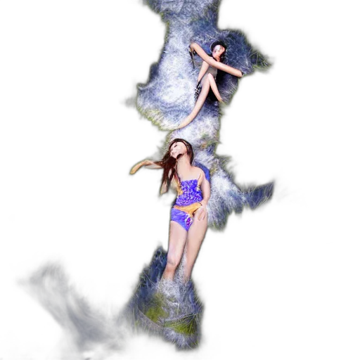 creature, dress, staff, fantasy art transparent PNG cut-out