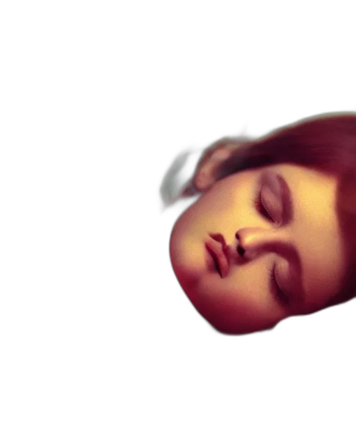 face, mask, hair, creature, photorealistic, 3d render, concept art, vaporwave transparent PNG cut-out