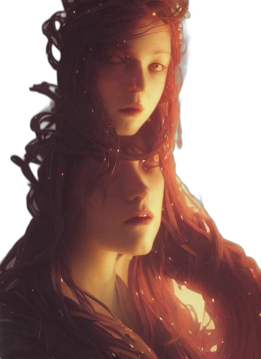 crown, face, hair, dragon transparent PNG cut-out