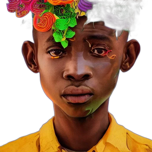 face, crown, flower, mask, photorealistic, concept art, watercolor, oil painting transparent PNG cut-out