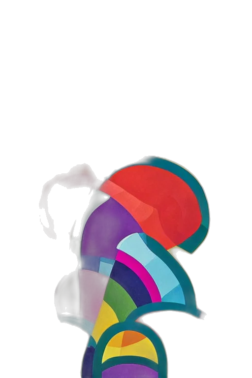 hat, umbrella, staff, jewelry, 3d render, concept art, vaporwave, colorful transparent PNG cut-out