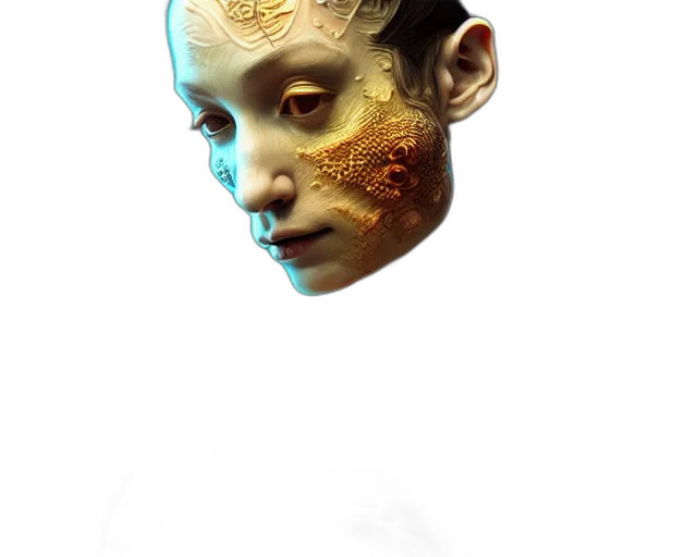 mask, face, robot, crown, concept art, fantasy art, photorealistic, 3d render transparent PNG cut-out