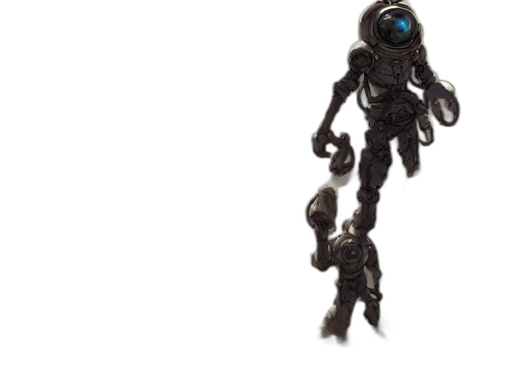 robot, creature, staff, weapon transparent PNG cut-out