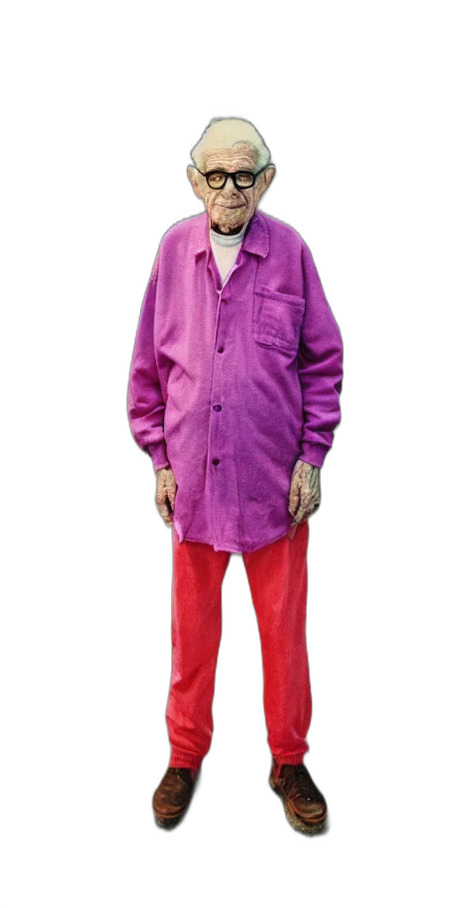 jacket, dress, staff, creature, vaporwave, photorealistic, 3d render, red transparent PNG cut-out