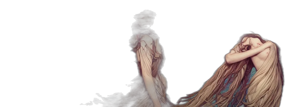 dress, hair, creature, mask transparent PNG cut-out
