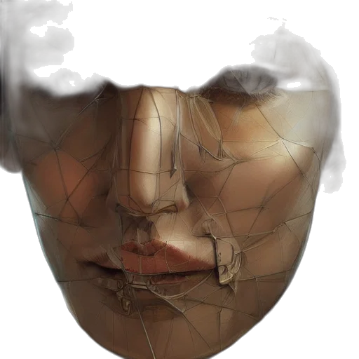 mask, face, crown, robot, photorealistic, concept art, 3d render, fantasy art transparent PNG cut-out