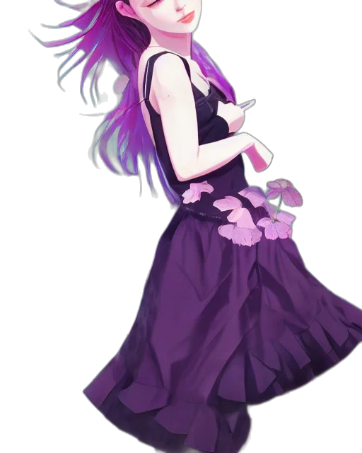 dress, flower, staff, crown transparent PNG cut-out