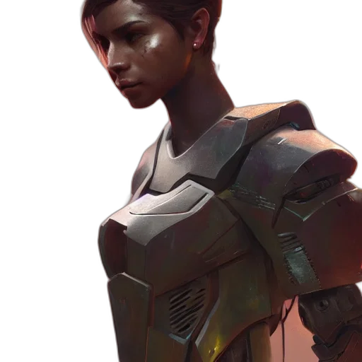 robot, face, weapon, concept art transparent PNG cut-out