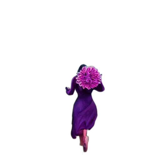 flower, dress, umbrella, hat, 3d render, pixel art, concept art, vaporwave transparent PNG cut-out