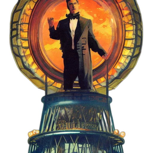 robot, staff, concept art, comic book art transparent PNG cut-out