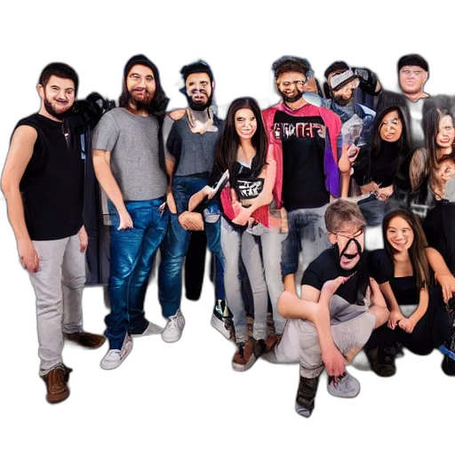 staff, minecraft, streamers, twitch, streaming, posing, photo, shoot transparent PNG cut-out