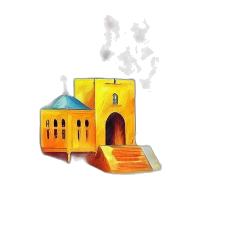 building, pixel art, concept art, 3d render transparent PNG cut-out