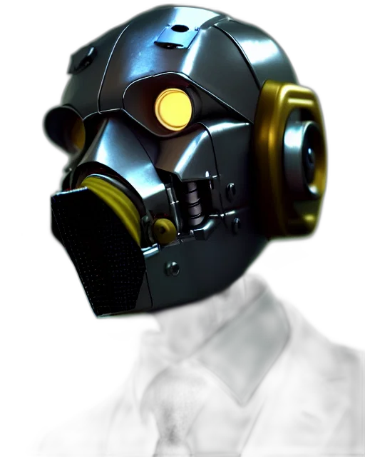 mask, robot, face, staff, cyberpunk, concept art, 3d render, photorealistic transparent PNG cut-out