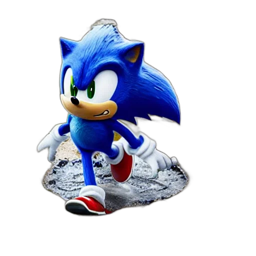 3d render, concept art, photorealistic, pixel art, sonic, hedgehog, slipping, water transparent PNG cut-out