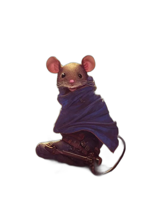 animal, creature, jacket, staff, concept art, fantasy art, watercolor, photorealistic transparent PNG cut-out