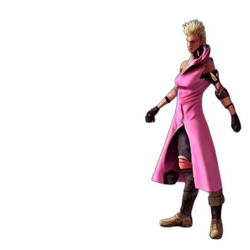 jacket, staff, weapon, sword, 3d render, concept art, cyberpunk, dark transparent PNG cut-out