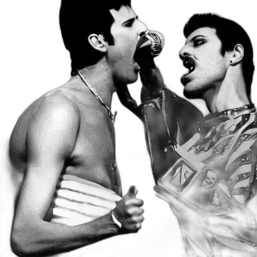 photorealistic, freddy, mercury, singing, stage, david, lee, roth transparent PNG cut-out