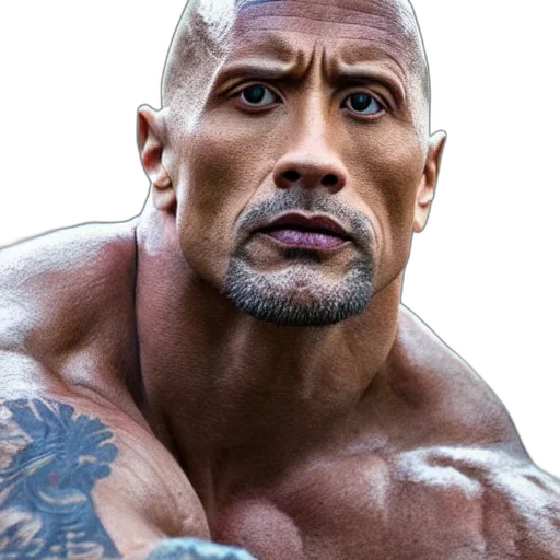 face, animal, creature, hair, photorealistic, dwayne, johnson, made transparent PNG cut-out