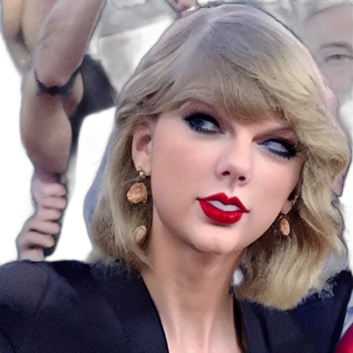 photorealistic, 3d render, cartoon, taylor, swift, takes, selfie, donald transparent PNG cut-out