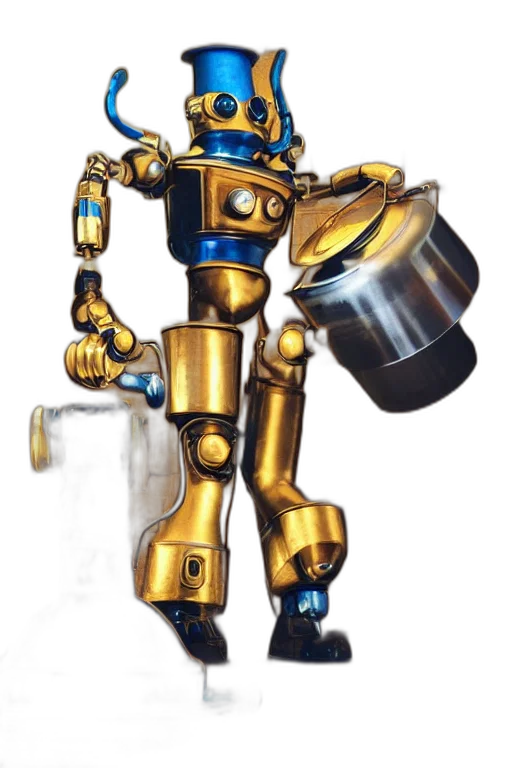 robot, weapon, staff, sword, concept art, 3d render, pixel art, fantasy art transparent PNG cut-out