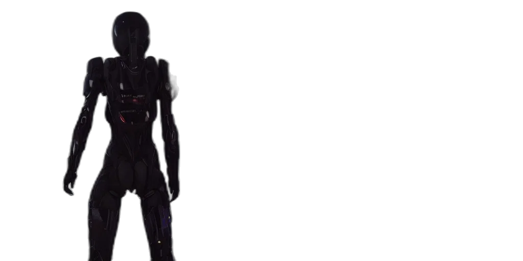 robot, mask, creature, staff transparent PNG cut-out
