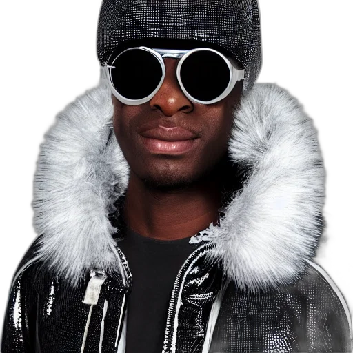 jacket, hat, face, mask, photorealistic, monochrome, photo, black transparent PNG cut-out