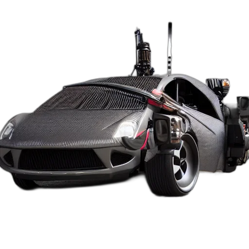 car, robot, weapon, 3d render transparent PNG cut-out