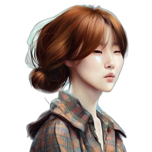 face, hair, photorealistic, oil painting, fantasy art, concept art, pastel, golden transparent PNG cut-out