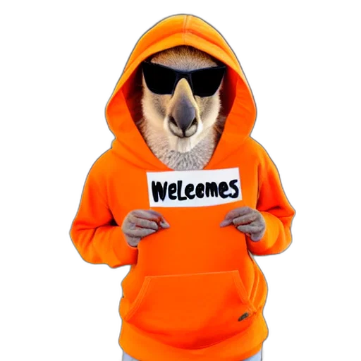 jacket, animal, creature, 3d render, portrait, photo, kangaroo, wearing transparent PNG cut-out