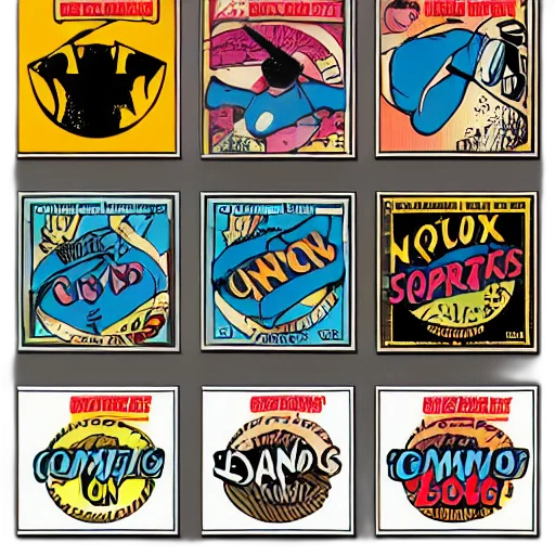 comic book art, colorful, neon, logo transparent PNG cut-out