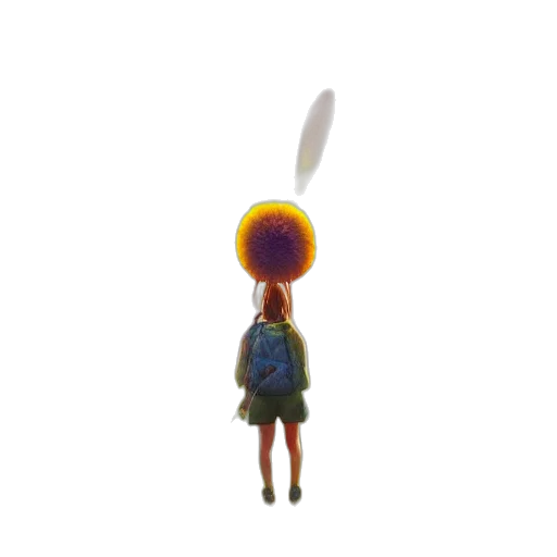 dress, staff, umbrella, hair, concept art, pixel art, 3d render, watercolor transparent PNG cut-out