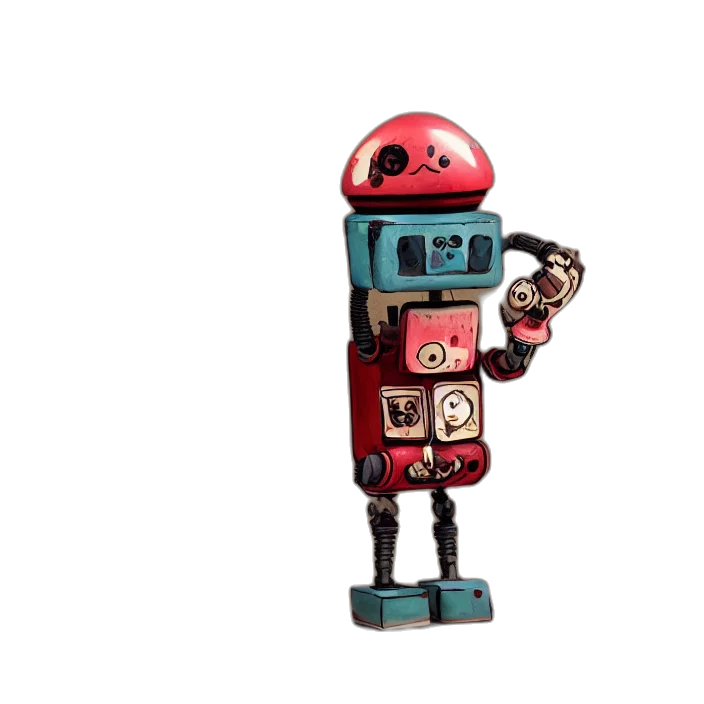 robot, staff, animal, 3d render transparent PNG cut-out