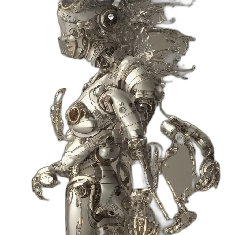 robot, jewelry, staff, creature transparent PNG cut-out
