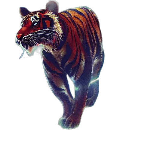 animal, creature, concept art, fantasy art, 3d render, photorealistic, tiger, made transparent PNG cut-out
