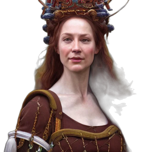 crown, staff, jewelry, dress, fantasy art, concept art, photorealistic, pixel art transparent PNG cut-out
