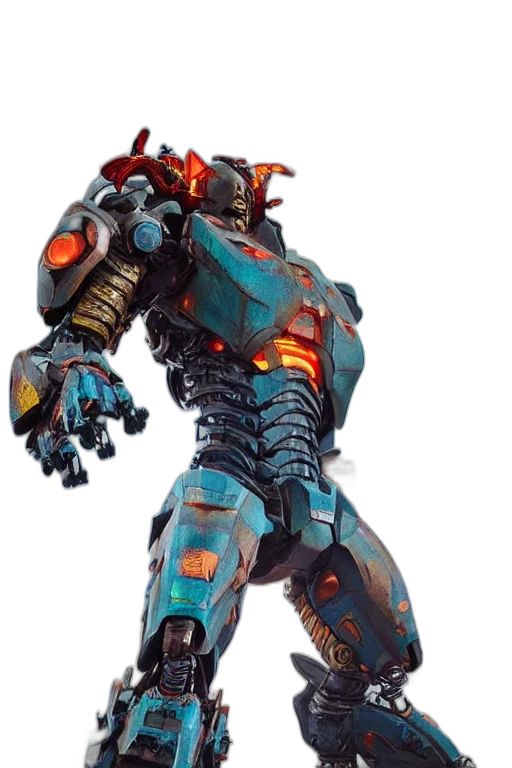 robot, weapon, concept art, 3d render, pacific, rim, titan, pop transparent PNG cut-out
