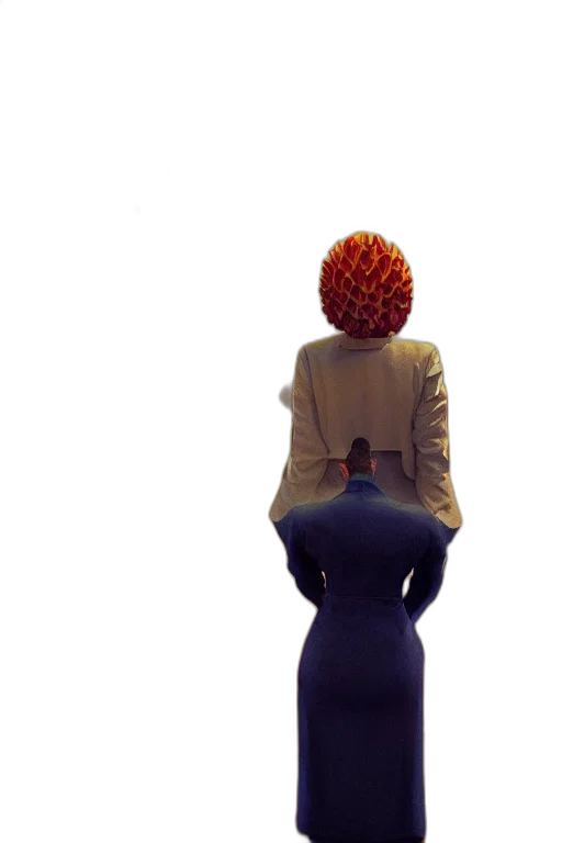 crown, dress, jacket, hat, 3d render, concept art, outer space, fire transparent PNG cut-out