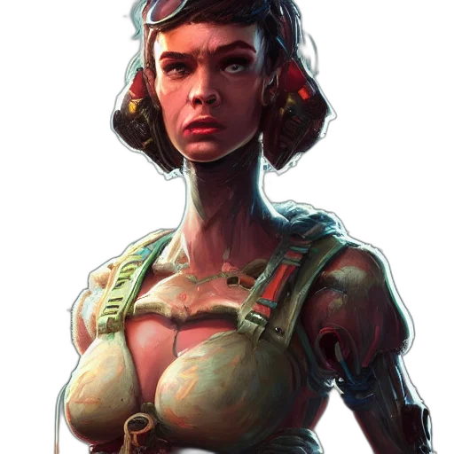 face, robot, staff, dress transparent PNG cut-out