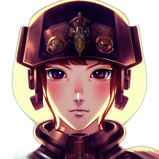 robot, face, crown, staff, anime, concept art, fantasy art, pixel art transparent PNG cut-out