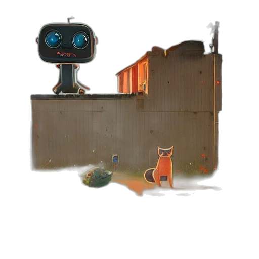 robot, animal, concept art, 3d render transparent PNG cut-out