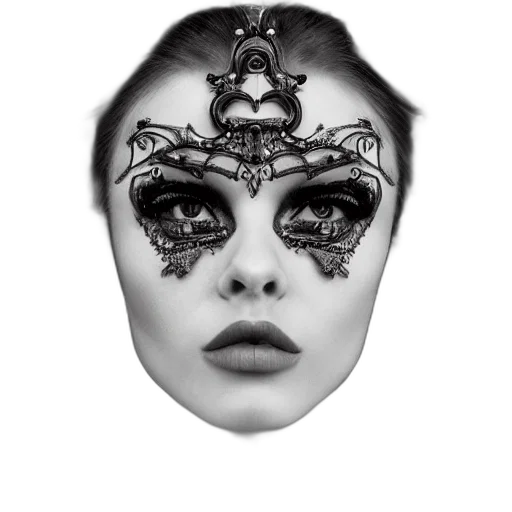 mask, face, crown, jewelry, photorealistic, fantasy art, 3d render, concept art transparent PNG cut-out