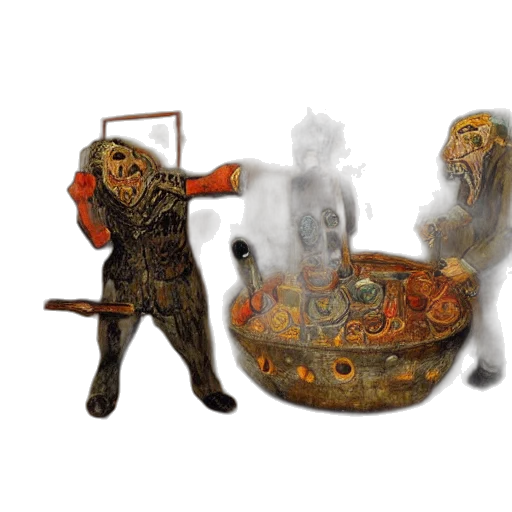 mask, concept art, fantasy art, 3d render, photorealistic, fire, underwater, fog transparent PNG cut-out