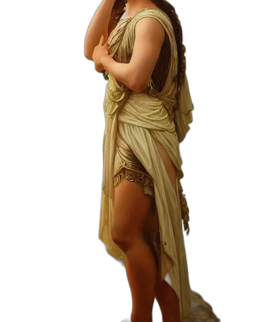 dress, staff, fantasy art, photorealistic transparent PNG cut-out