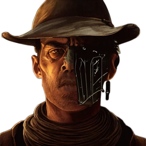face, hat, mask, staff transparent PNG cut-out