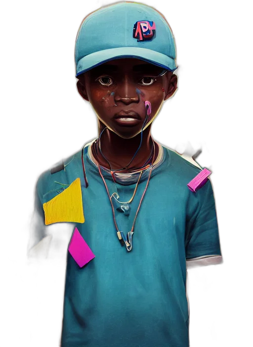 face, hat, staff, jacket, concept art, photorealistic, 3d render, cartoon transparent PNG cut-out
