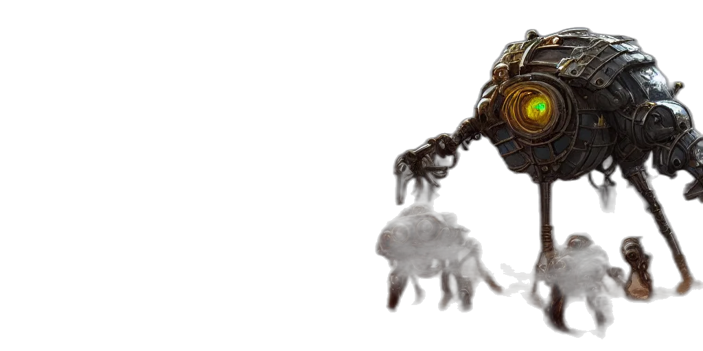 robot, creature, weapon, animal, concept art, 3d render, fantasy art, photorealistic transparent PNG cut-out