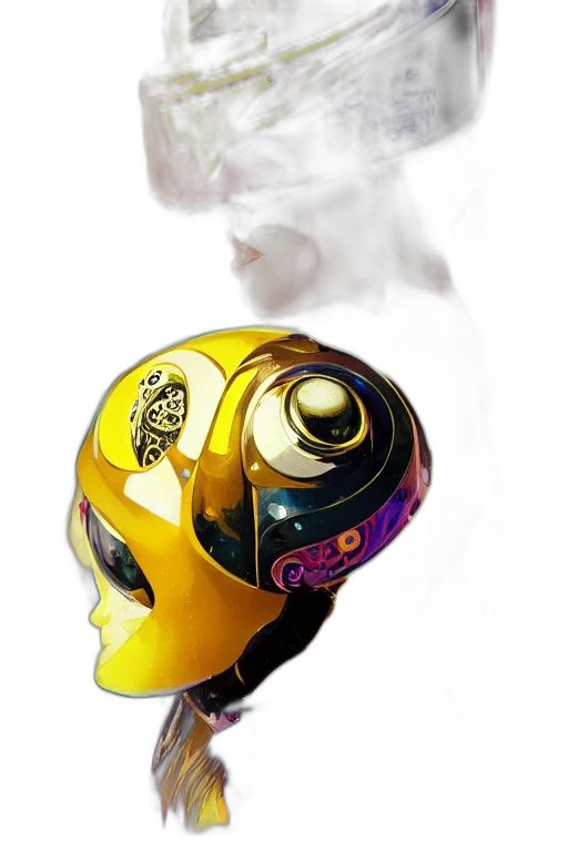 mask, robot, face, staff, photorealistic, concept art, 3d render, cyberpunk transparent PNG cut-out